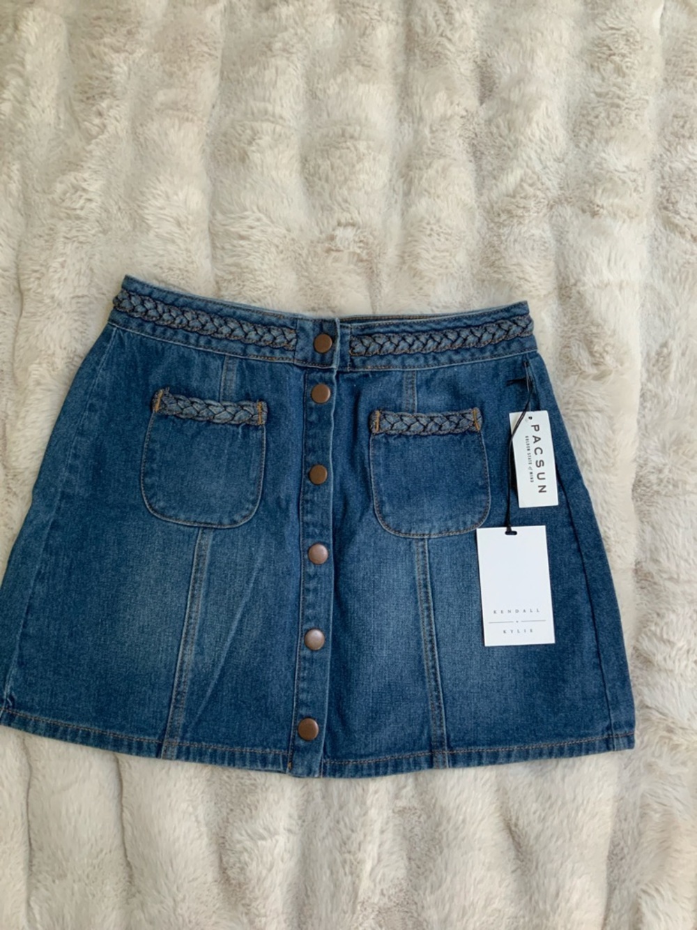 NWT PacSun Blue High-Rise Women’s Jeans with Braided Waist Detail